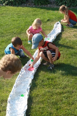 Aluminum Foil River -- Hilary's Home Daycare & Preschool