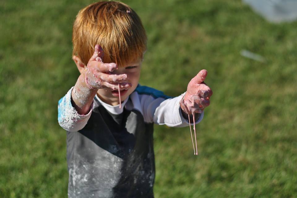 Hilary's Home Daycare & Preschool - Fun with Cornstarch & water