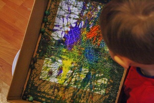 Preschool marble painting