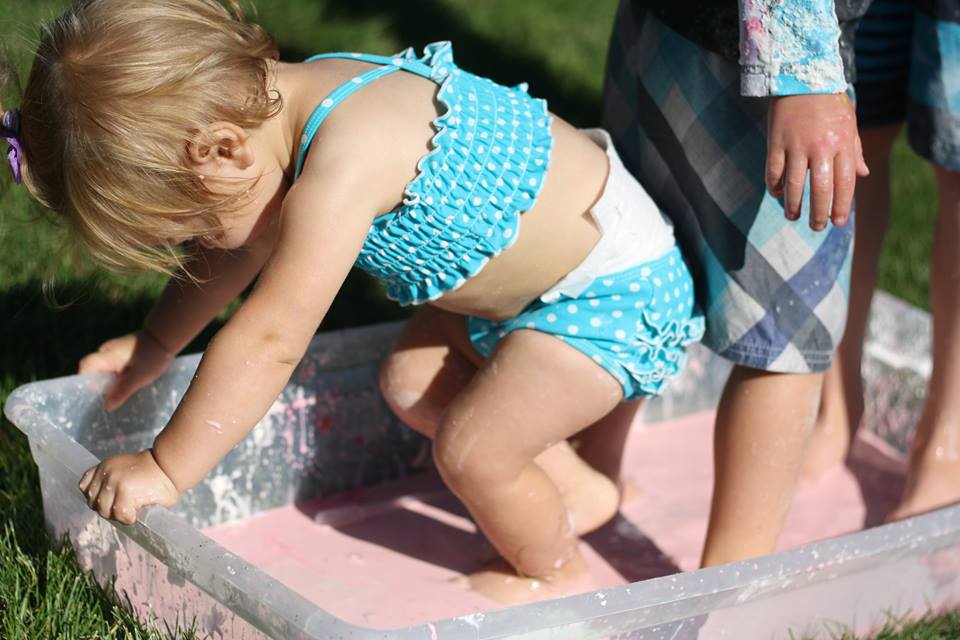 Hilary's Home Daycare & Preschool - Fun with Cornstarch & water