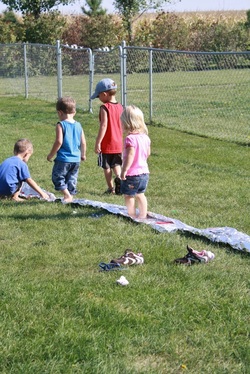 Aluminum Foil River -- Hilary's Home Daycare & Preschool