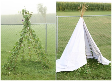 Vine tee pee - Hilary's Home Daycare