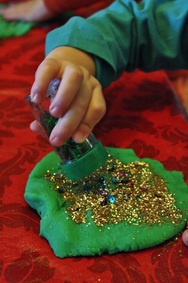 Christmas glitter playdough